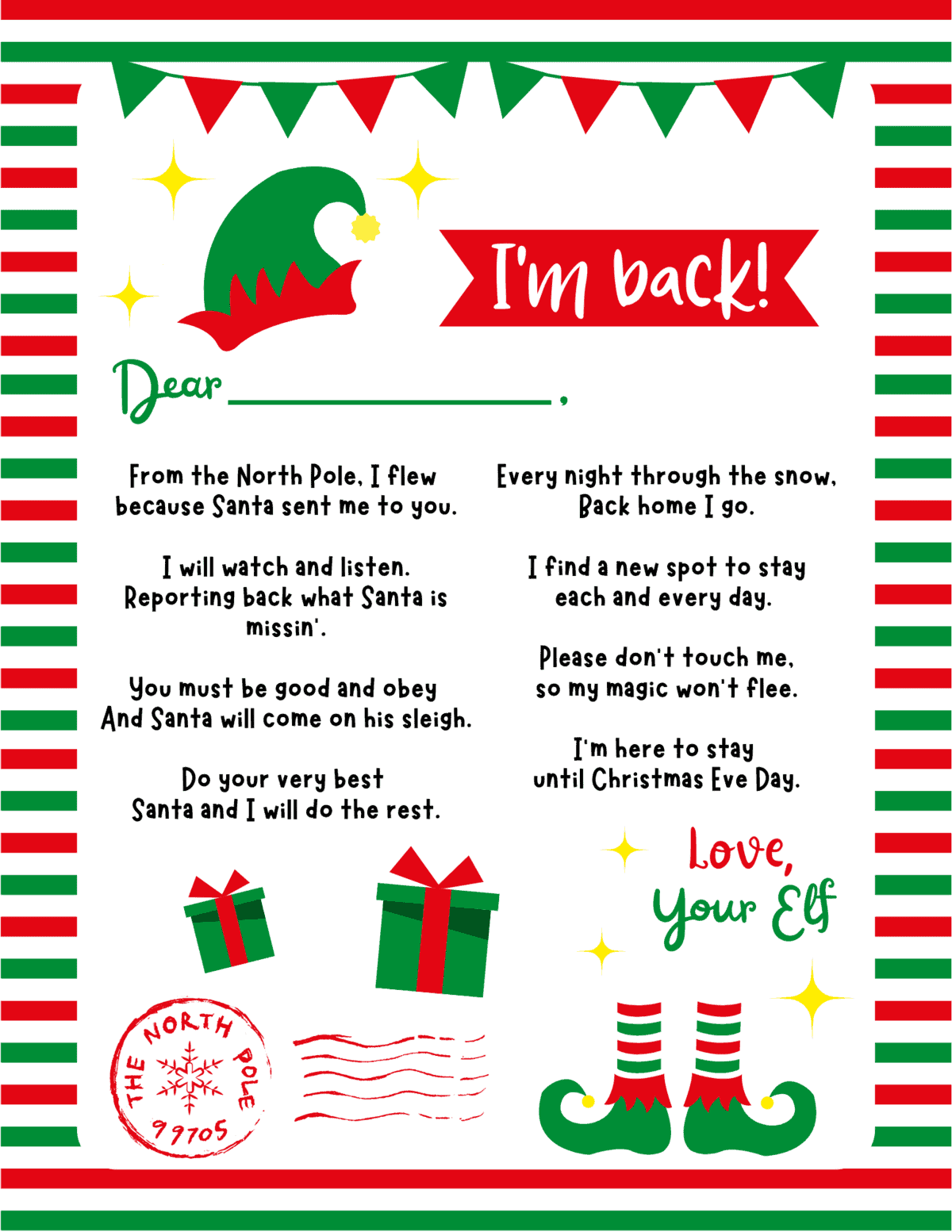 free printable elf on the shelf arrival letter - prudent penny pincher